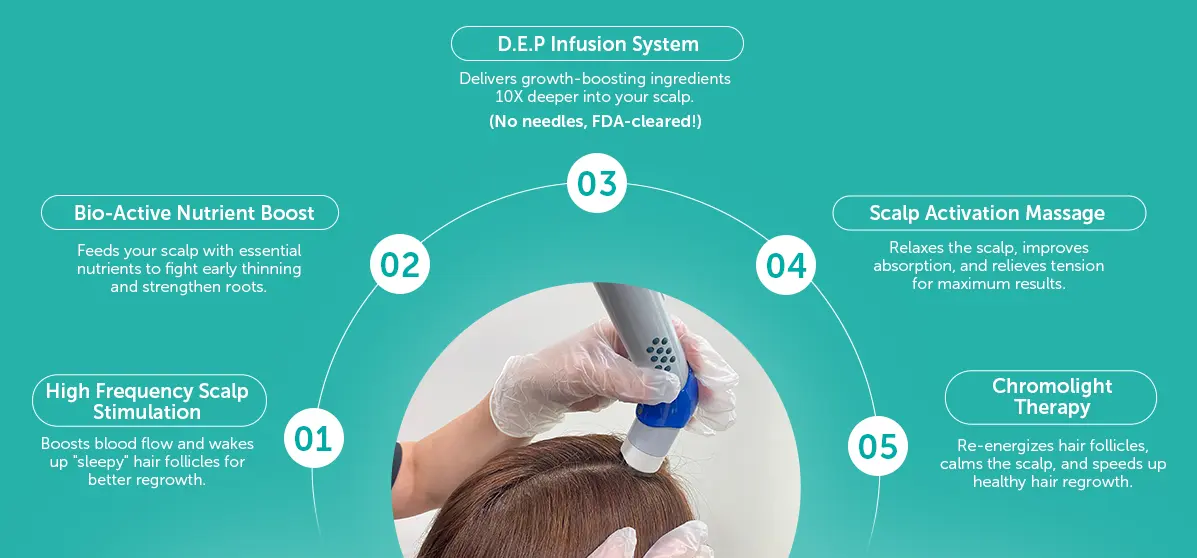 5x Hair Regrowth with 5 Trichologist-Approved Steps